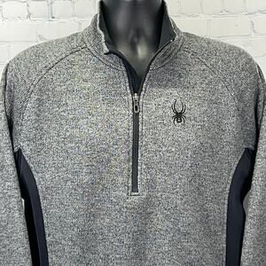 Spyder Outbound 1/2 Half Zip Sweater Gray Pullover Long Sleeve Mens L Large